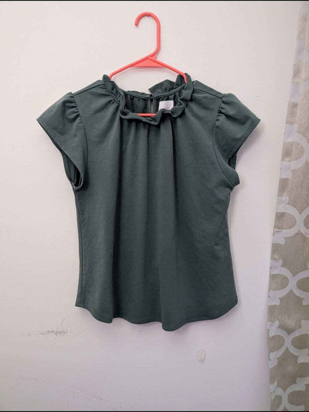 sundays ruffle trim top